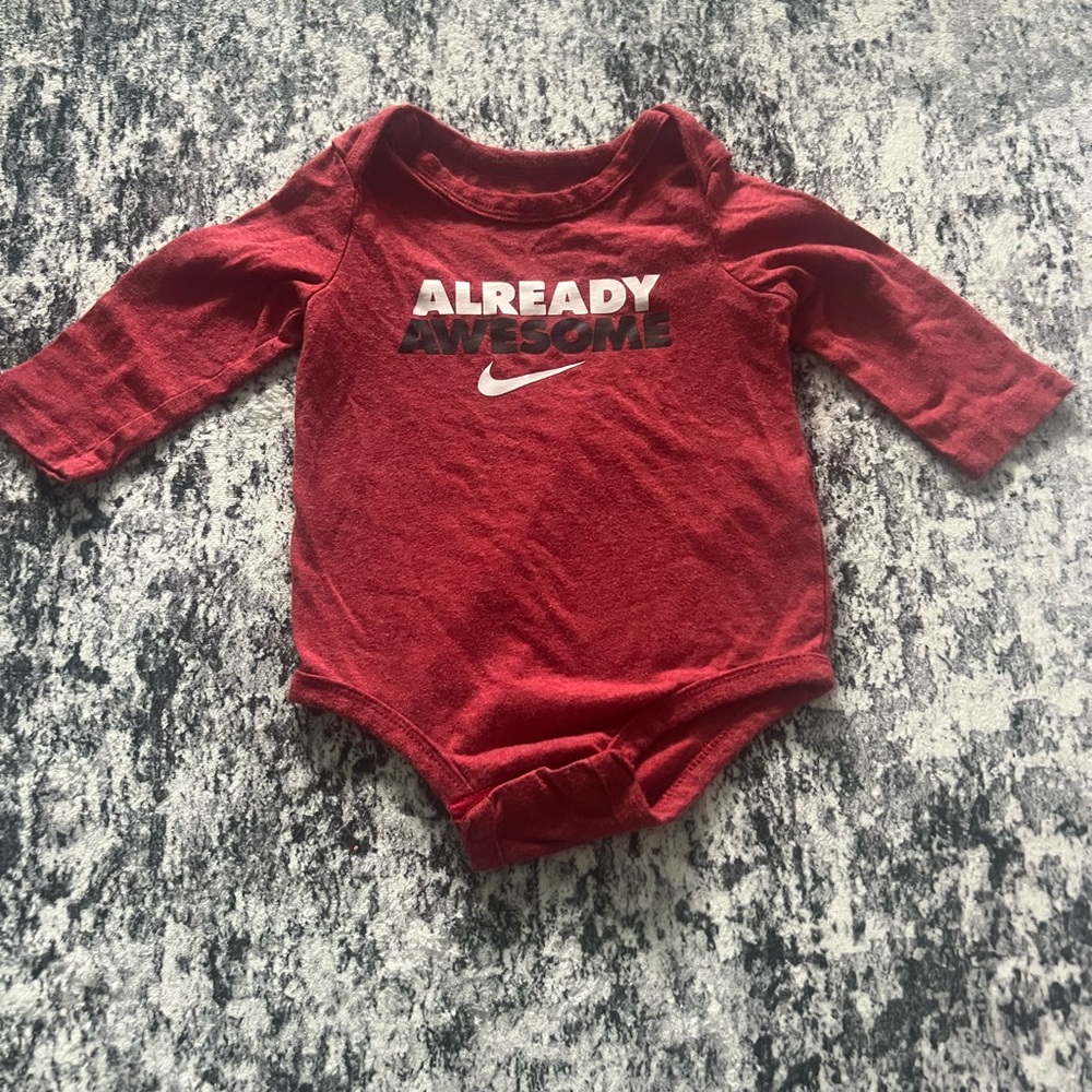 Nike Kids Red 'Already‎ Awesome' Bodysuit